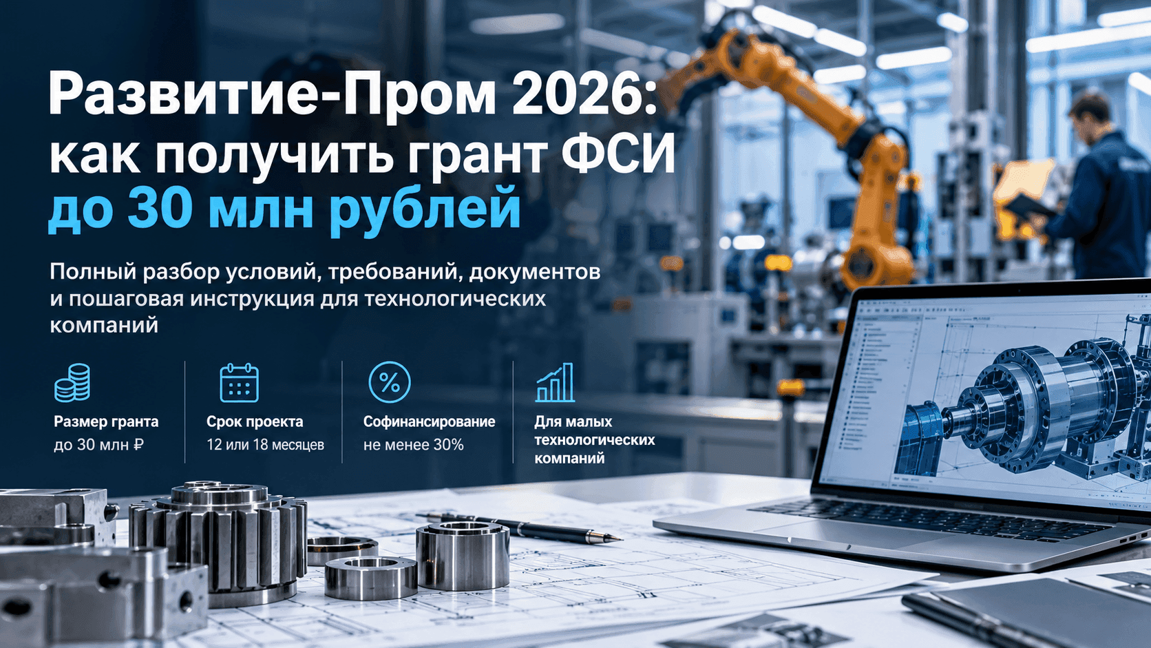 Развитие-Пром 2026: как получить грант ФСИ до 30 млн рублей